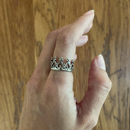 The Crown Brass Ring - in Silver